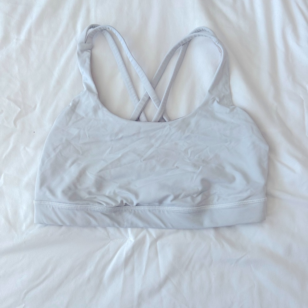 White Lululemon energy bra size 8